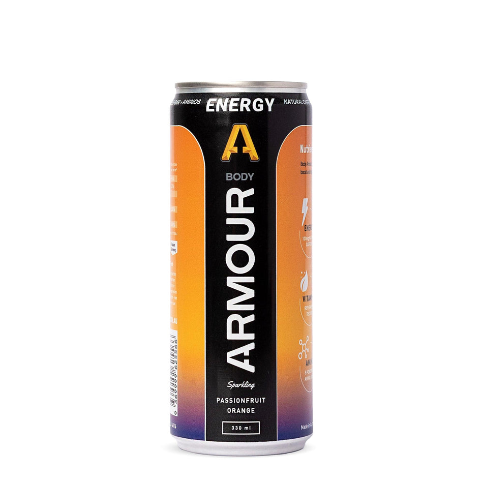Body Armour Energy+ Zero Sugar Can – Passionfruit + Orange (330ml)