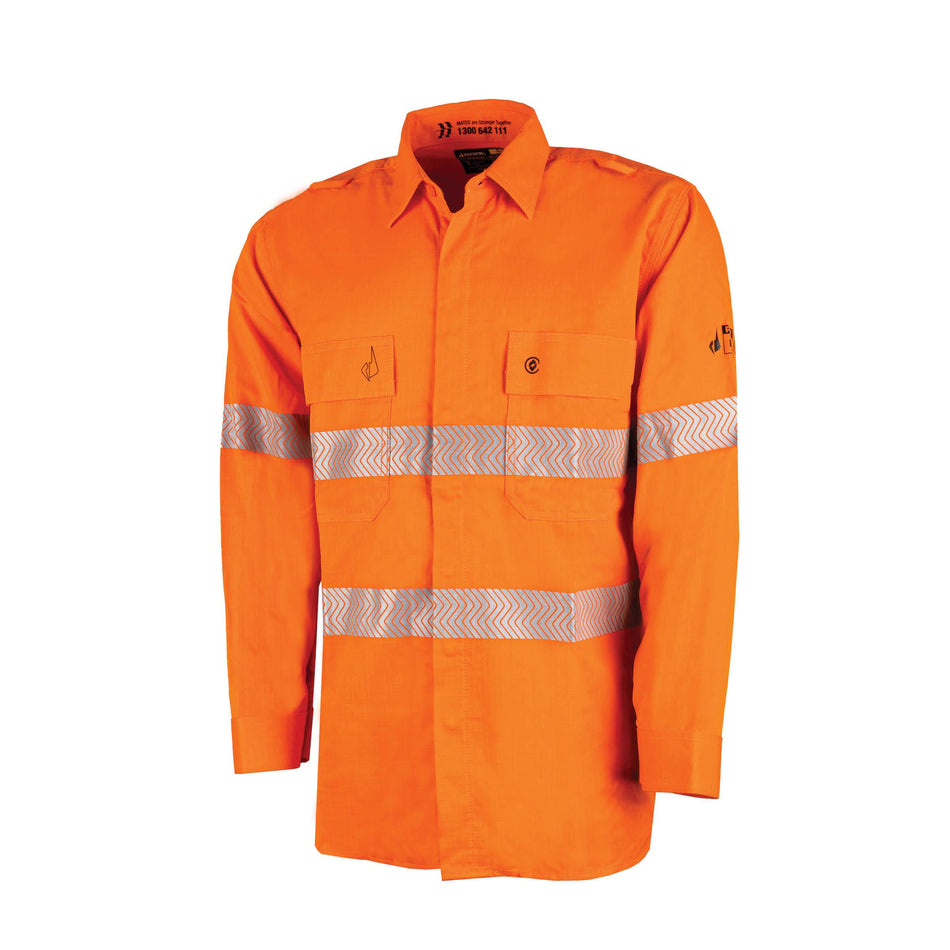 Regular Weight PPE 2 L/S Hi-Vis Shirt with Segmented FR Reflective Tape