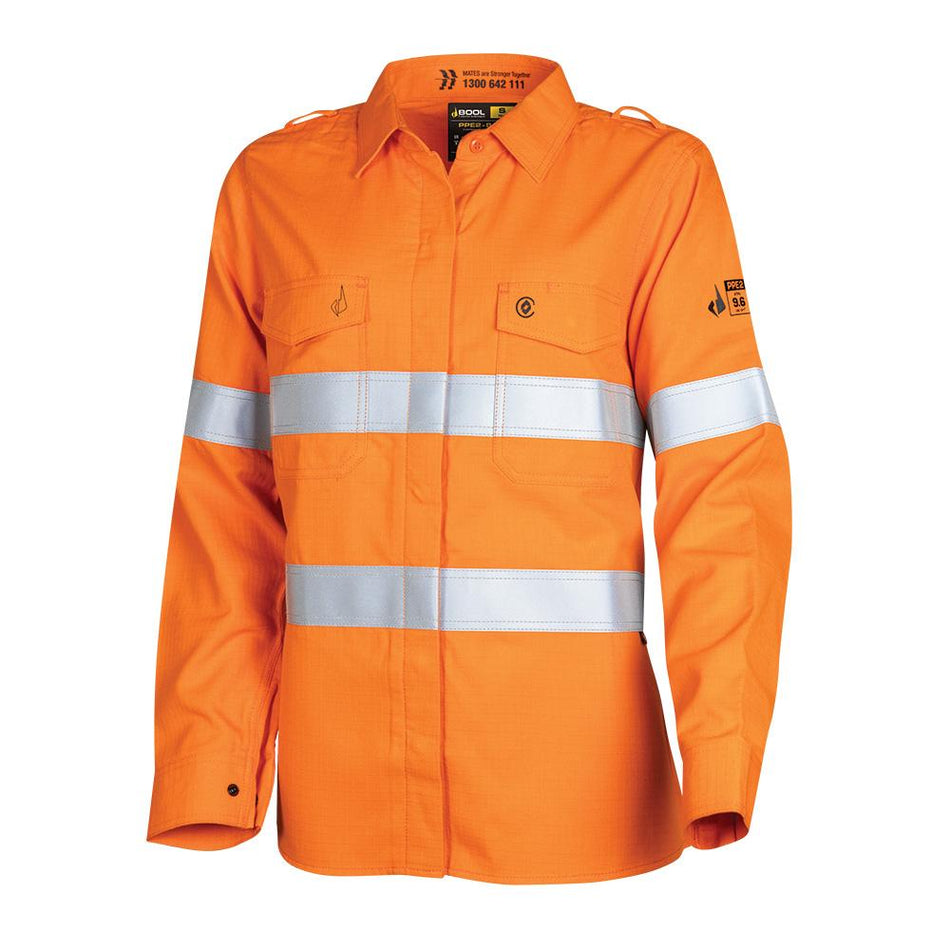 Womens Regular Weight PPE 2 L/S FR Shirt with LOXY™ FR Reflective Tape