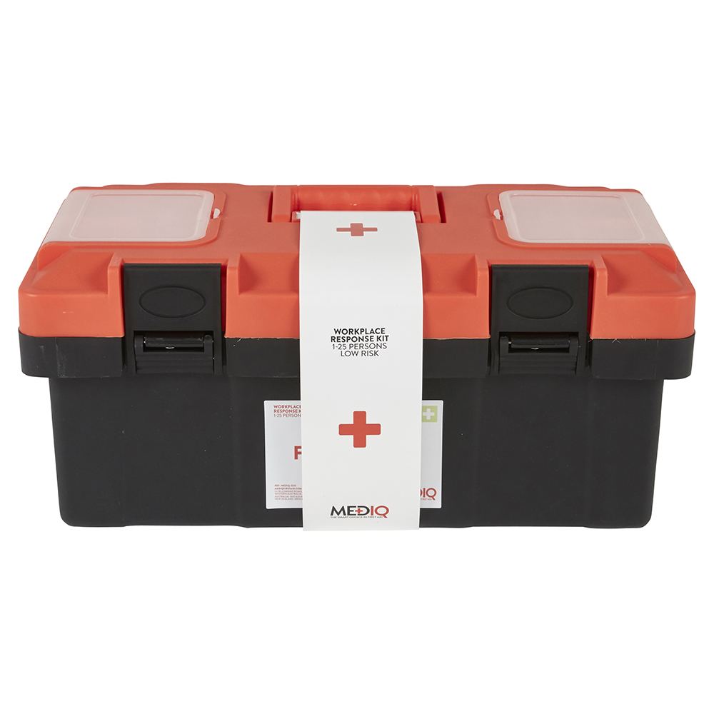 MEDIQ Essential Workplace Response First Aid Kit - Plastic Tackle Box FAEWT
