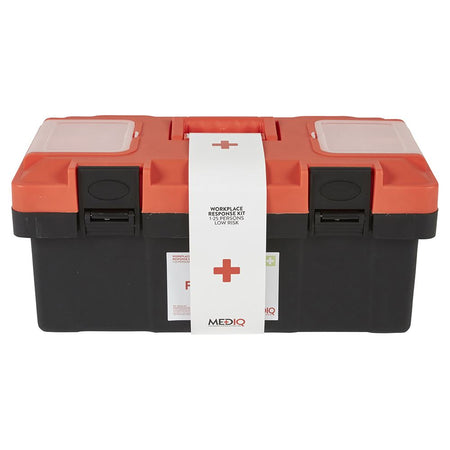 MEDIQ Essential Workplace Response First Aid Kit - Plastic Tackle Box FAEWT