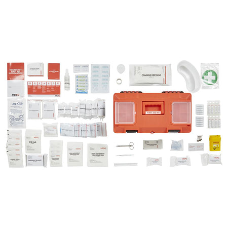 MEDIQ Essential Workplace Response First Aid Kit - Plastic Tackle Box FAEWT