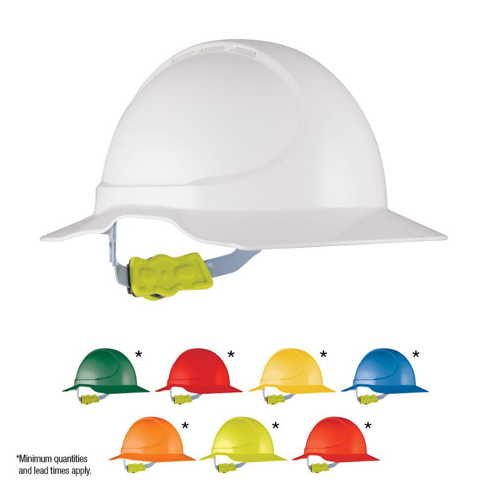 GT14 Type 1 ABS Non-Vented Earmuff Suitable Broad Brim Hard Hat With Ratchet Harness