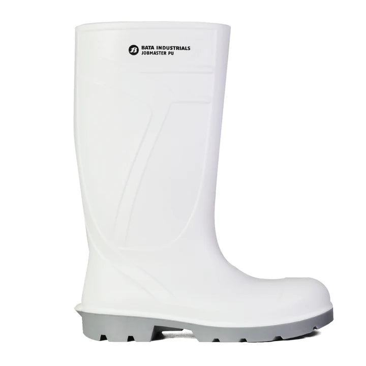 Bata Jobmaster PU – White / Grey PU Safety Toe Gumboot