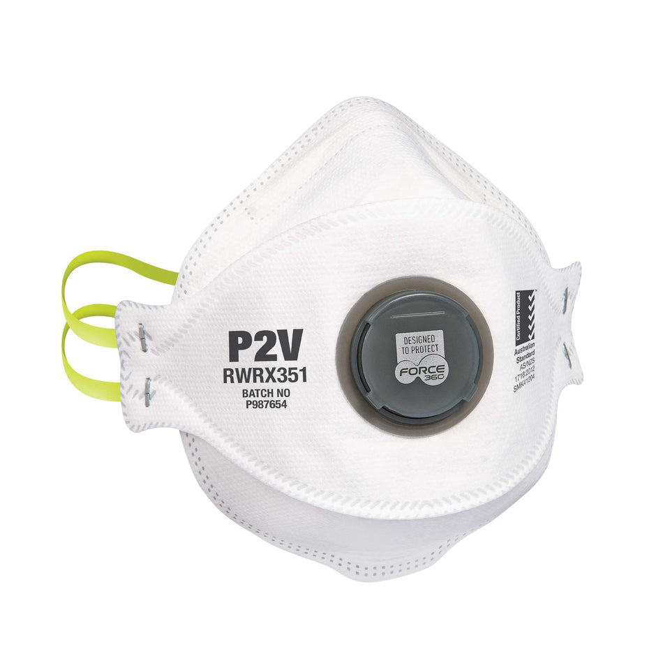 P2 Flat Fold Valved Disposable Respirator (10 per box)
