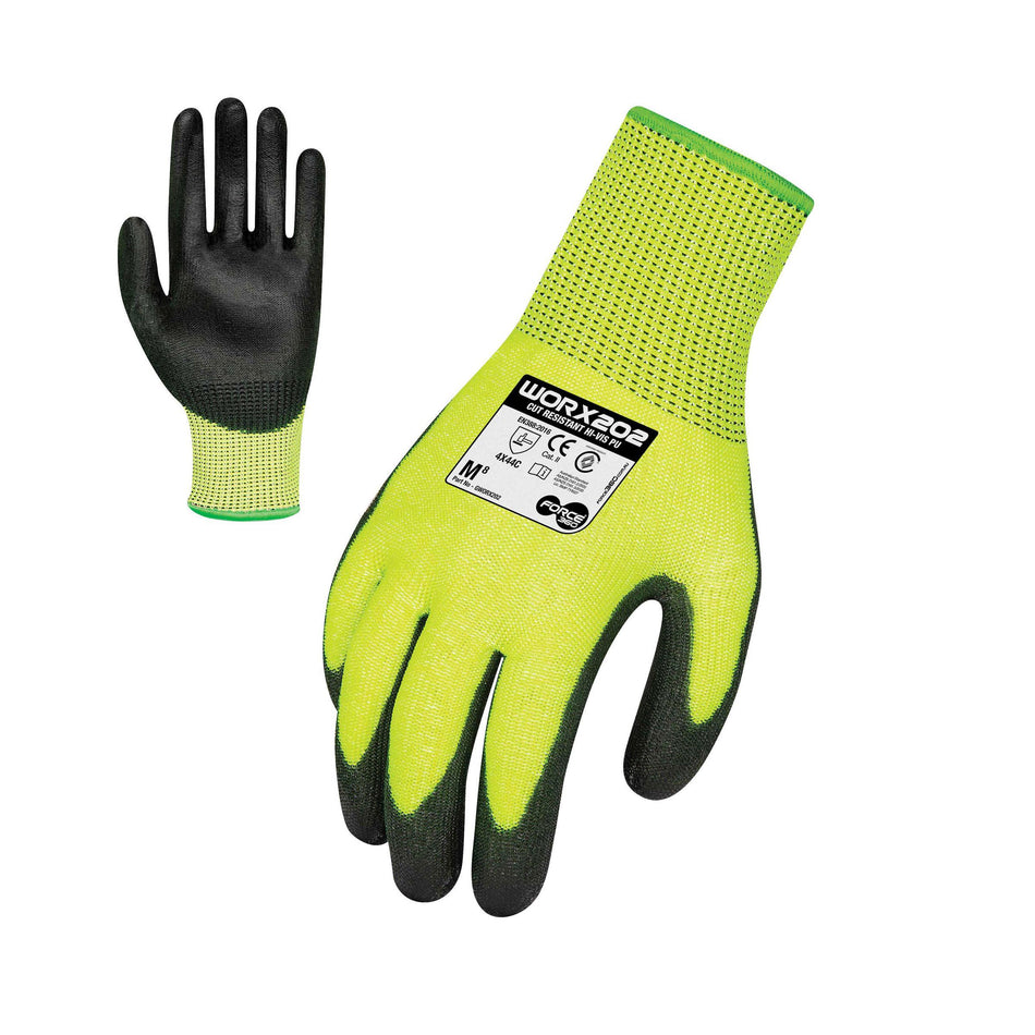 Hi Vis Cut Resistant PU Glove (Cut Level C)