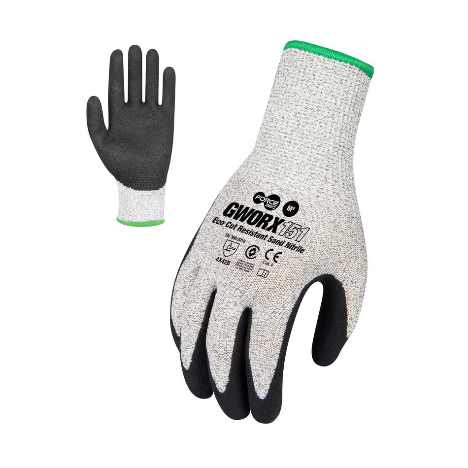 Cut Resistant Sand Nitrile Glove (Cut LevelC)