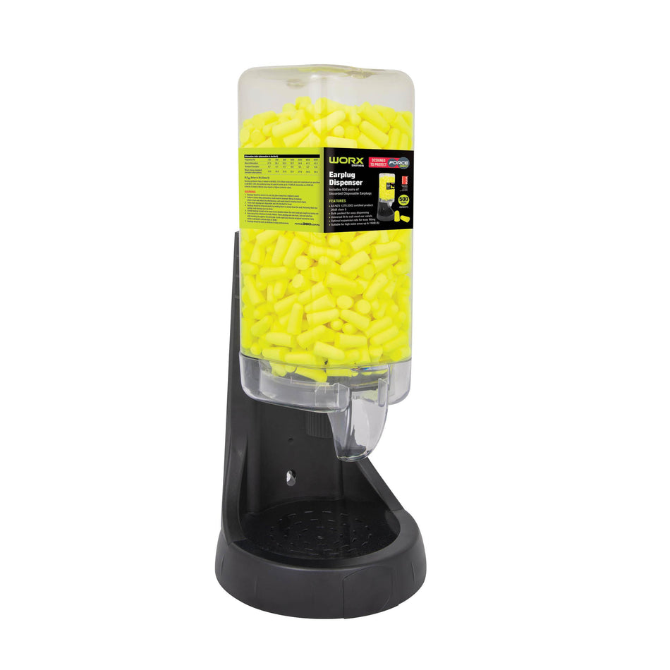Bullet Shaped Uncorded Earplug with Dispenser (500pr)