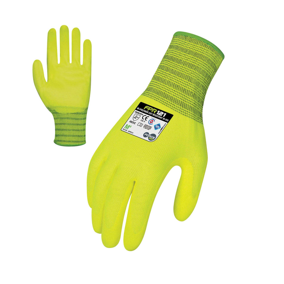 Bi-Polymer Cut Hi-Vis Cut Resistant Glove (Cut Level C)